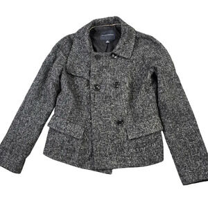 Banana Republic Double Breasted Blazer Women's 6 Wool Blend Tweed Jacket Suit